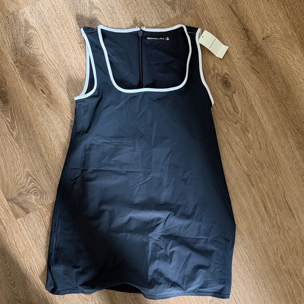 Abercrombie & Fitch Black Tank Dress with White Piping